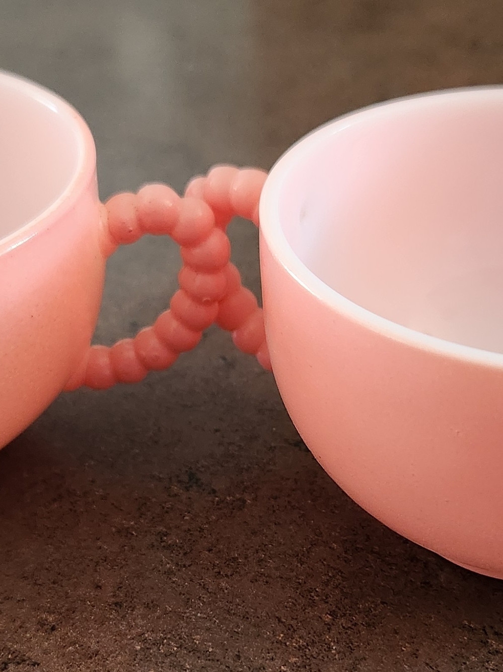 Vintage Hazel-Atlas Ripple Pink Creamer and Sugar Bowl Set Depression Glass